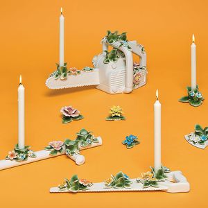 portavelas de porcelana