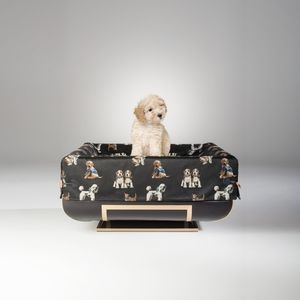 cesta para perros de cuero