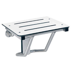 asiento de ducha abatible / de pared / de acero inoxidable / para el sector servicios
