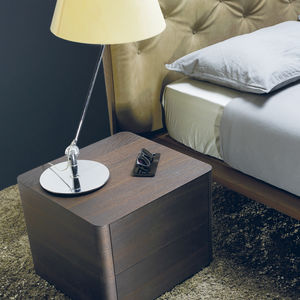 mesilla de noche contemporánea / de roble / rectangular / con cajón