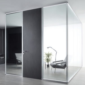 tabique amovible / acristalado / para oficina / transparente