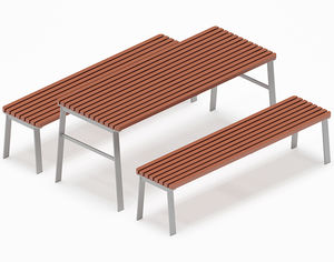 conjunto de mesa y banco contemporáneo