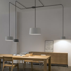 lámpara suspendida / contemporánea / de aluminio / de acero