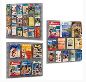 expositor de pared / para folletos / de metal / para comercio
