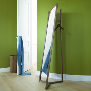 espejo de pie / contemporáneo / rectangular / de madera