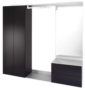 mueble de entrada contemporáneo / mural / de aluminio pintado / con espejo