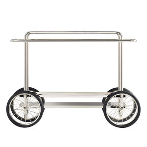 mesa carrito de servicio / para uso residencial / de roble / de acero