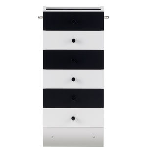 cajonera de diseño Bauhaus / de metal / de madera lacada brillante / de madera lacada