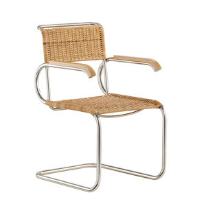 silla de diseño Bauhaus / con reposabrazos / cantilever / de tejido