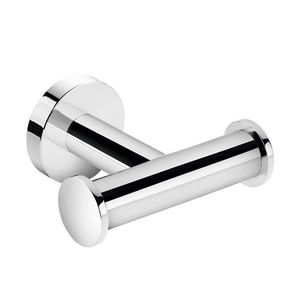 percha contemporánea / de latón cromado / doble / de baño