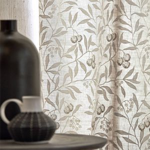 tela para cortinas / de flores / de algodón / de lino