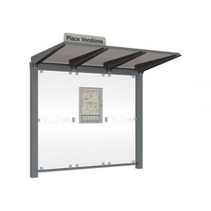 parada de autobús de vidrio