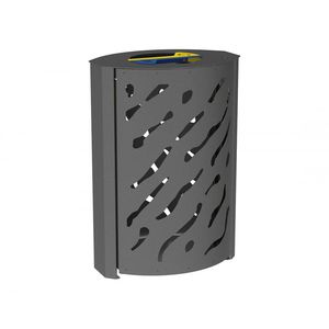 cubo de basura público / en chapas / de acero / de reciclaje