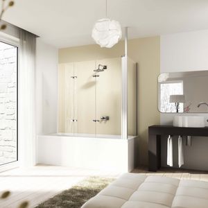 mampara de bañera plegable