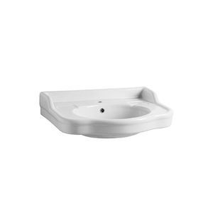lavabo suspendido / rectangular / de cerámica / contemporáneo