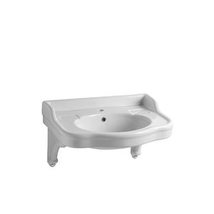 lavabo suspendido / rectangular / de cerámica / contemporáneo