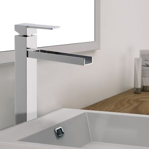 grifo monomando para lavabo / de latón cromado / de baño / con 1 orificio