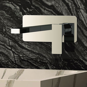 grifo monomando para lavabo / de pared / de latón cromado / de baño