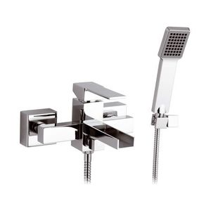 grifo monomando para ducha / para bañera / de pared / de latón cromado