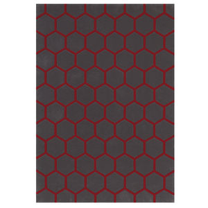 alfombra moderna / con motivos geométricos / de lana de Nueva Zelanda / rectangular