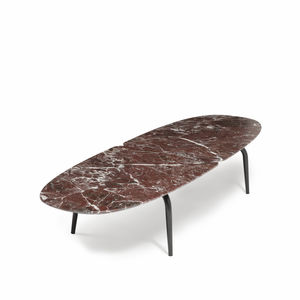 mesa de centro contemporánea / de acero / de mármol / con base de acero pintado