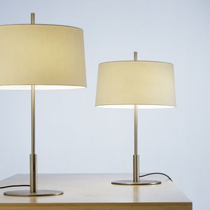 lámpara de mesa / contemporánea / de metal / de lino