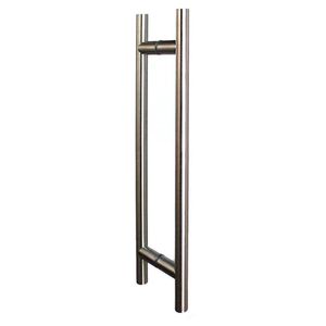 tirador de puerta para puerta de cristal / para puerta de ducha / de acero inoxidable cepillado / contemporáneo