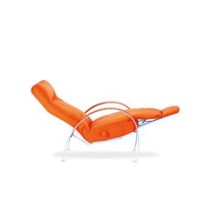 sillón contemporáneo / de tejido / de cuero / de acero