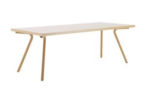 mesa contemporánea / de fresno / de roble / de material laminado