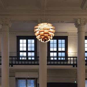 lámpara suspendida / contemporánea / de acero cromado / de aluminio
