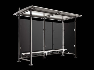 parada de autobús de metal