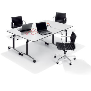 mesa de trabajo contemporánea / de madera / con base metálica / rectangular