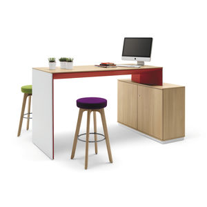 mesa alta moderna / de chapa de madera / de melamina / de tejido