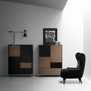 aparador alto / contemporáneo / de madera
