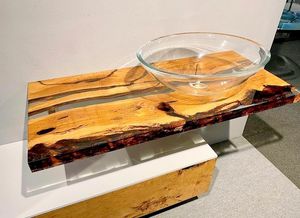encimera de lavabo de madera