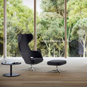 sillón de visita moderno / de tejido / con reposabrazos / con patas en forma de estrella