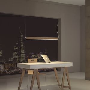lámpara suspendida / minimalista / de aluminio / de madera