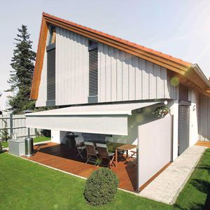 biombo contemporáneo / de tela / de fibra acrílica / para terraza