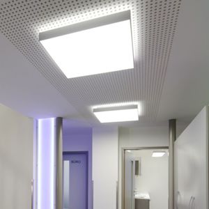 plafón contemporáneo / cuadrado / de vidrio opalescente / de fibra acrílica