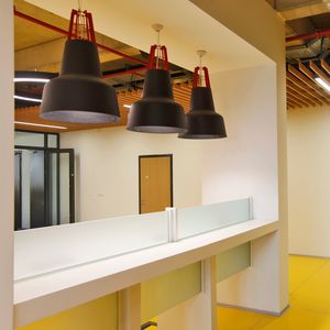 lámpara suspendida / contemporánea / de aluminio / de ópalo