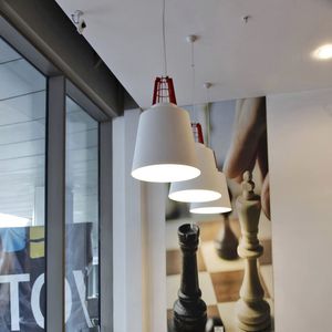 lámpara suspendida / contemporánea / de aluminio / de ópalo