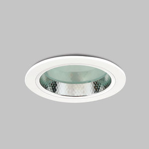 downlight empotrable / fluorescente compacta / redondo / cara de vidrio templado