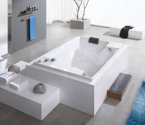 bañera encastrable / de fibra acrílica / doble / profunda