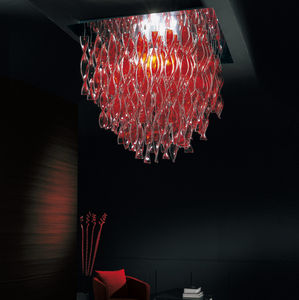 plafón de diseño original / cuadrado / de cristal de Murano / de acero