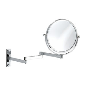 espejo para baño de pared / contemporáneo / redondo / de latón cromado