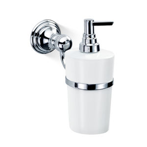 dispensador de jabón de pared / de latón cromado / de latón chapado en oro / manual
