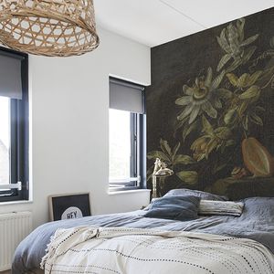 papel pintado clásico / de textil no tejido / con motivos florales / aspecto tela