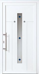puerta de entrada / abatible / de material laminado