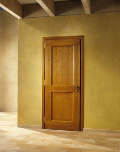 puerta de interior / de vaivén / de madera maciza / a ras