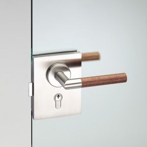 manilla de puerta / de metal / de madera / contemporánea